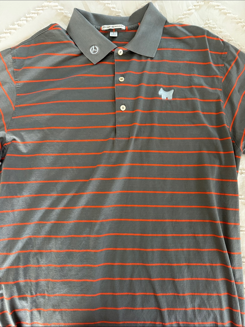 Scotty Cameron Gray Polo with Orange Stripes Peter Millar